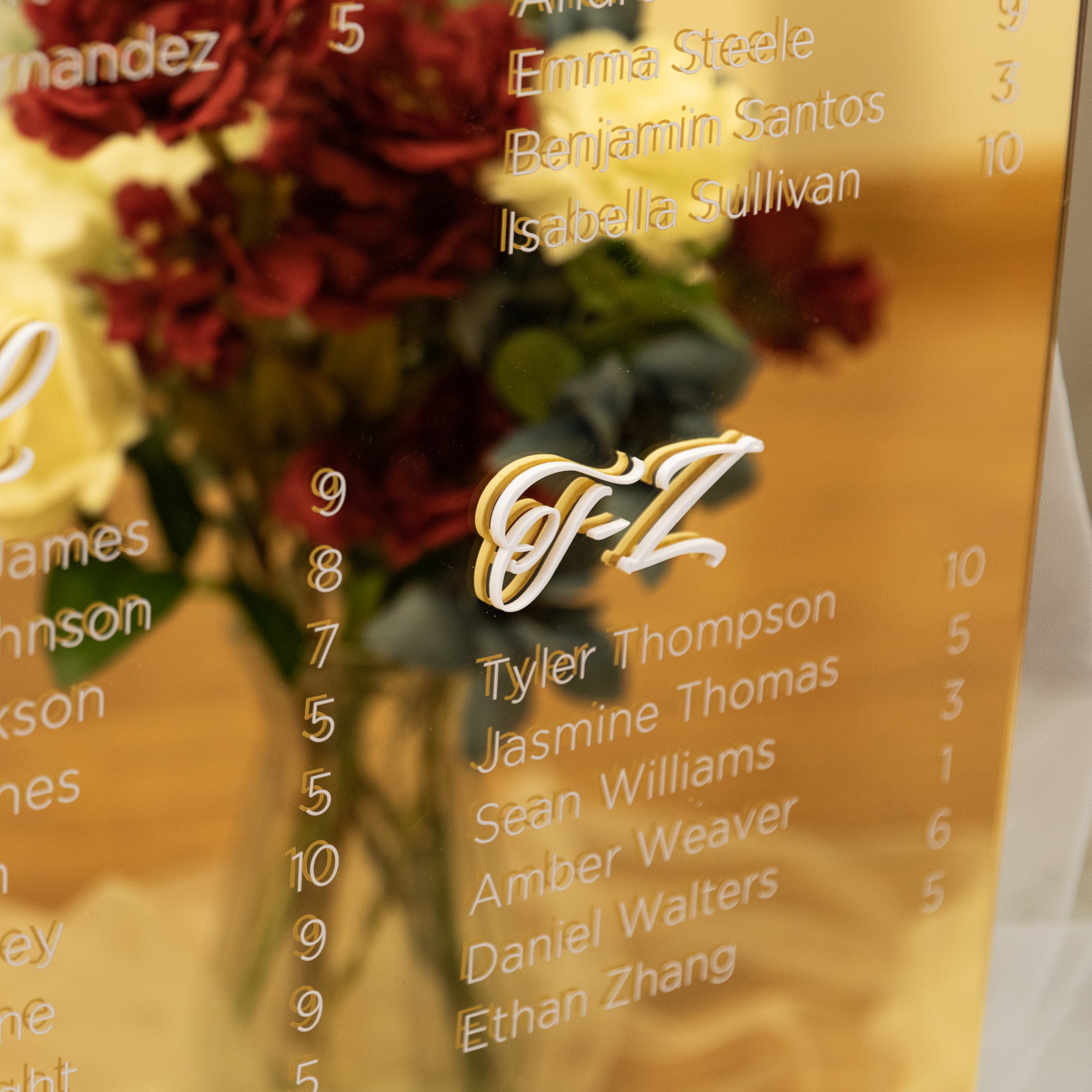 Panneaux de bienvenue de mariage en acrylique noir avec lettres dorées en 3D YK075 - Cliquez sur l'image pour la fermer