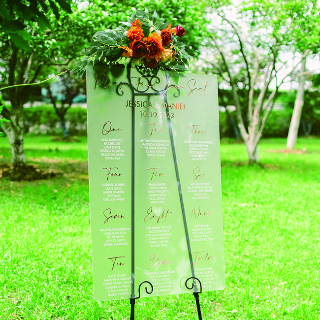 Plans de table de mariage en acrylique avec lettres 3D YK076 - Cliquez sur l'image pour la fermer