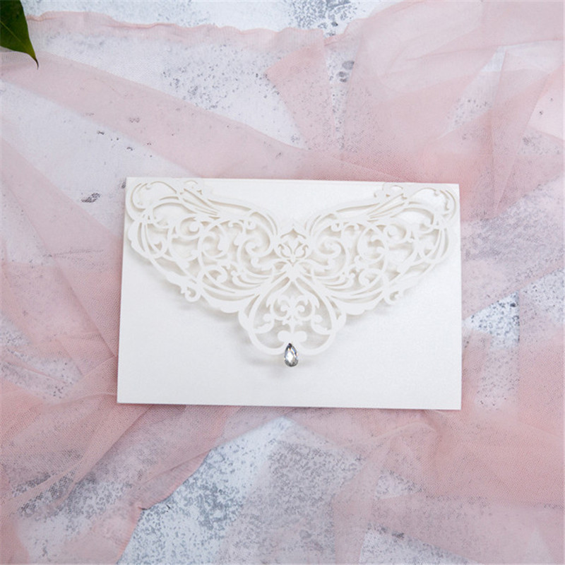 Faire Part de Mariage Original type enveloppe en dentelles WPL0018