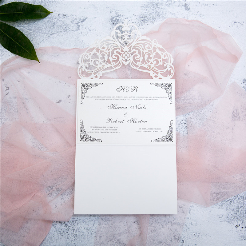 Faire Part de Mariage Original type enveloppe en dentelles WPL0018