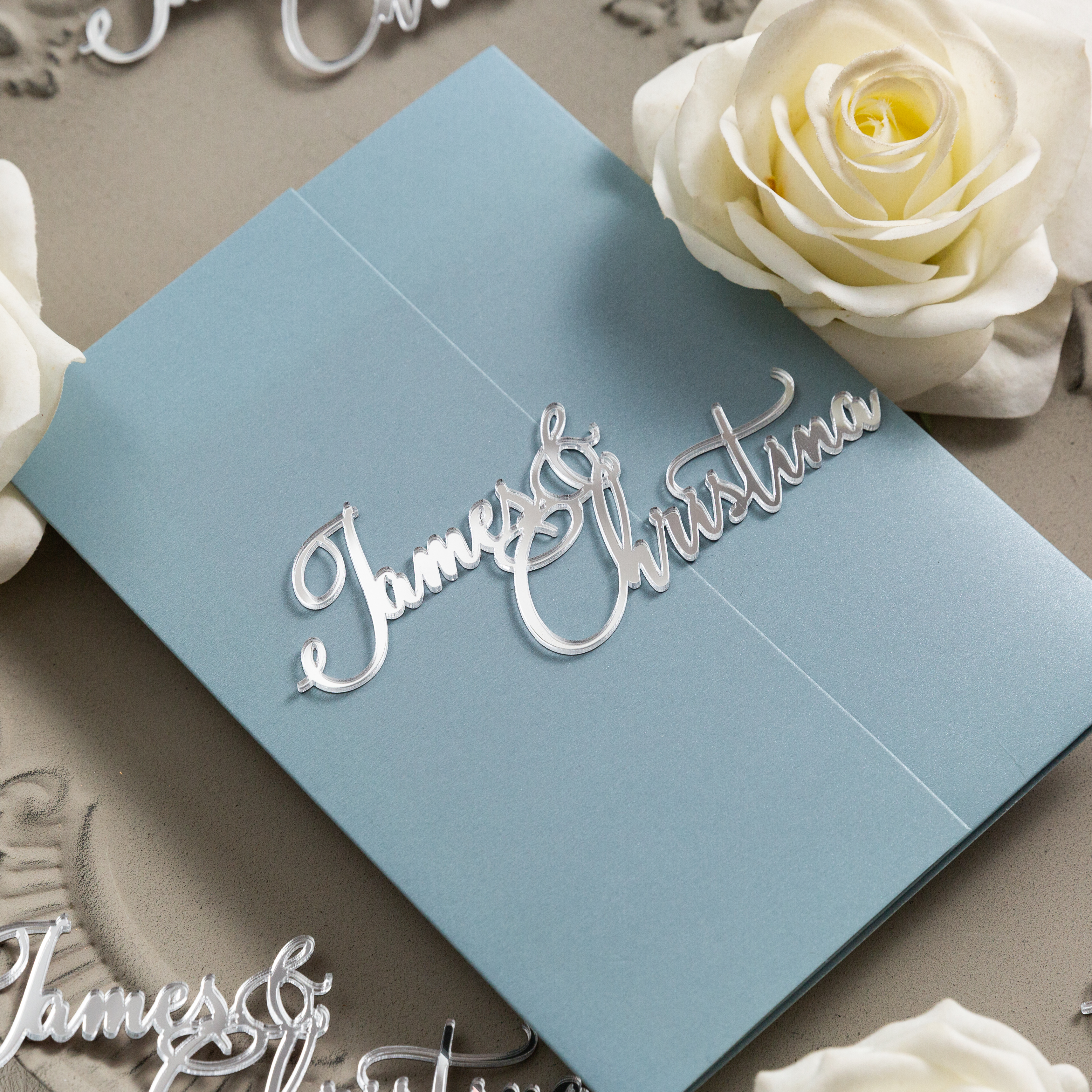 Porte-nom en acrylique miroir pour invitations CNS007 - Cliquez sur l'image pour la fermer