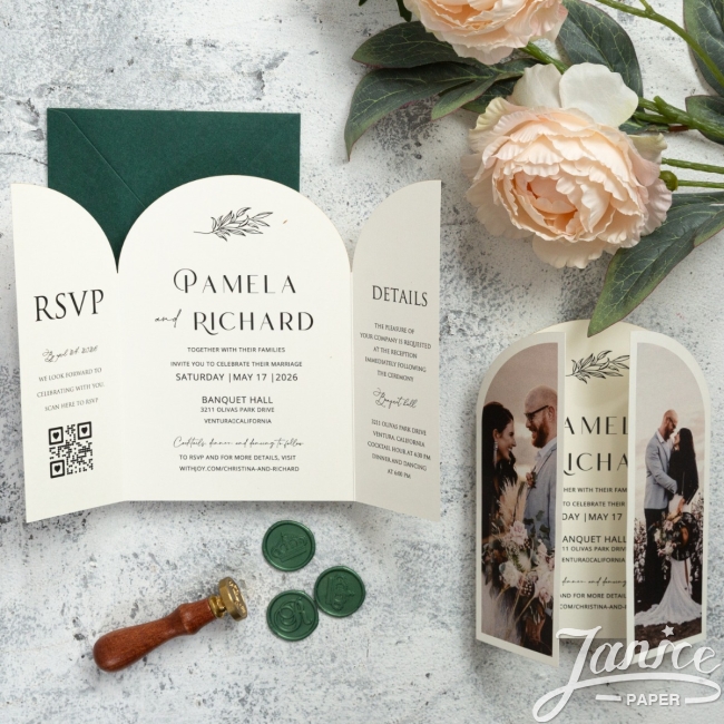 Pack d'échantillons d'invitations plates (letterpress, papier déchiré, forme irrégulière)