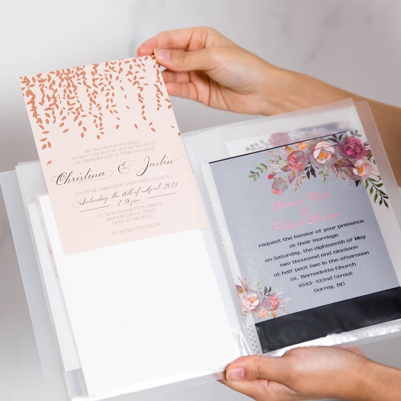 Catalogue d'invitations UV et dorure à chaud