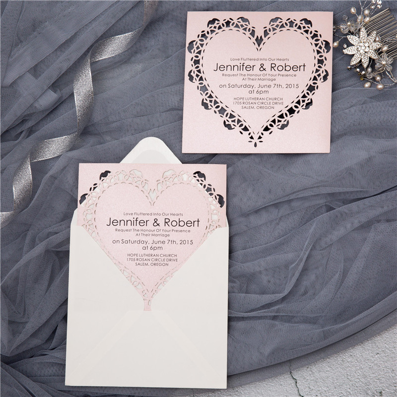 Carte Ciselé sans Pli pour Faire Part Mariage WFL0105