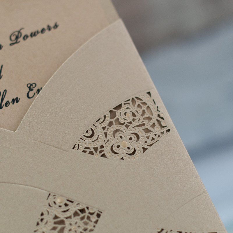 Faire Part de Mariage Parfait Poche de Style Découpe au Laser WPL0003 - Cliquez sur l'image pour la fermer