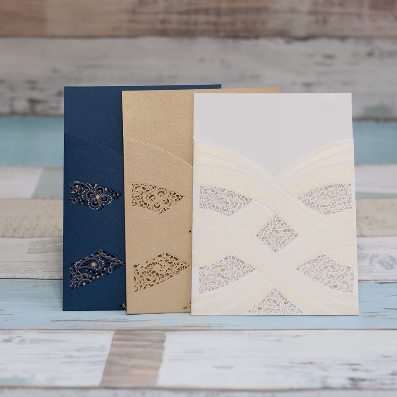 Faire Part de Mariage Parfait Poche de Style Découpe au Laser WPL0003 - Cliquez sur l'image pour la fermer