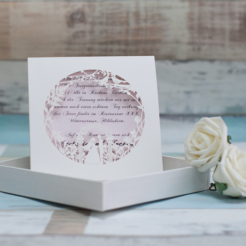 Faire Part de Mariage Unique Découpé au Laser WPL0009 - Cliquez sur l'image pour la fermer