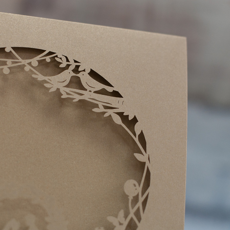 Faire Part de Mariage Unique Découpé au Laser WPL0009 - Cliquez sur l'image pour la fermer