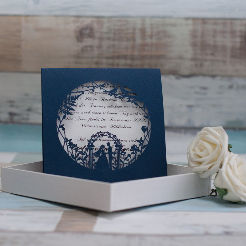 Faire Part de Mariage Unique Découpé au Laser WPL0009 - Cliquez sur l'image pour la fermer