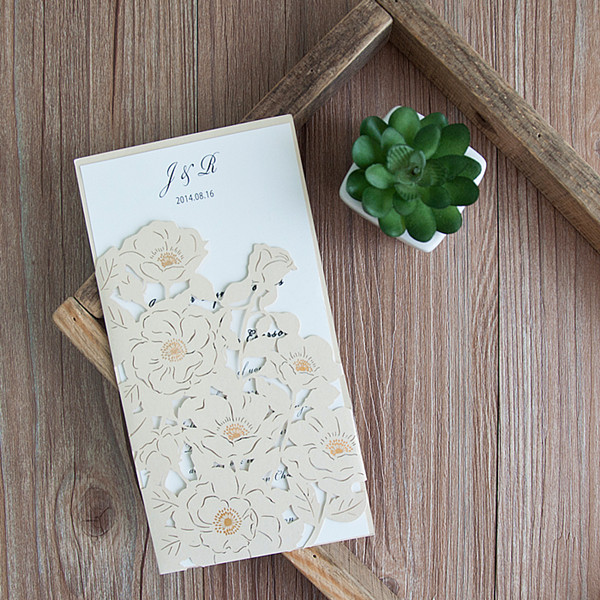 Faire Part de Mariage Chic Découpé au Laser WPL0029 - Cliquez sur l'image pour la fermer