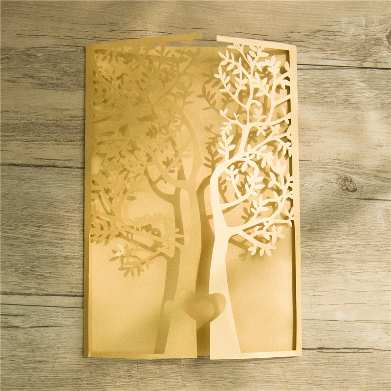 Faire Part de Mariage Découpé au Laser motif Arbre WPL0150