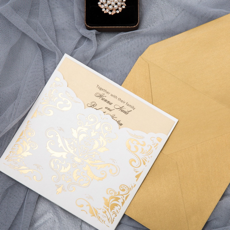 Faire Part de Mariage Motif Damassée WPL0188F