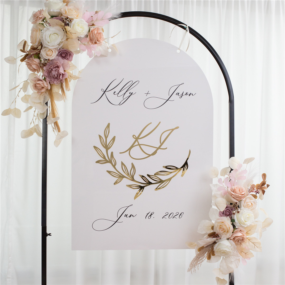 Panneaux de bienvenue de mariage en acrylique blanc avec lettres en 3D YK073 - Cliquez sur l'image pour la fermer