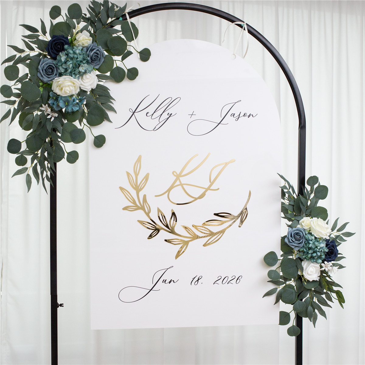 Panneaux de bienvenue de mariage en acrylique blanc avec lettres en 3D YK073